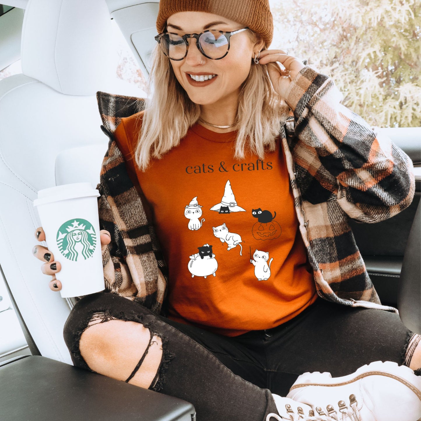 Halloween Cats & Crafts T-shirt