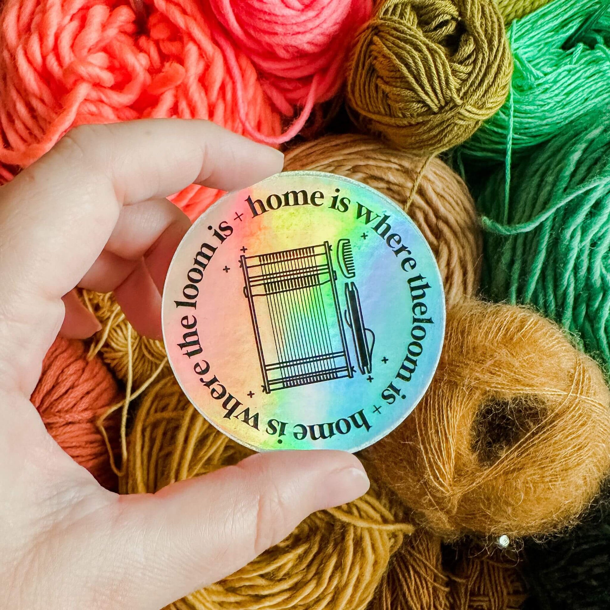 home is where the loom is sticker - wear and woven