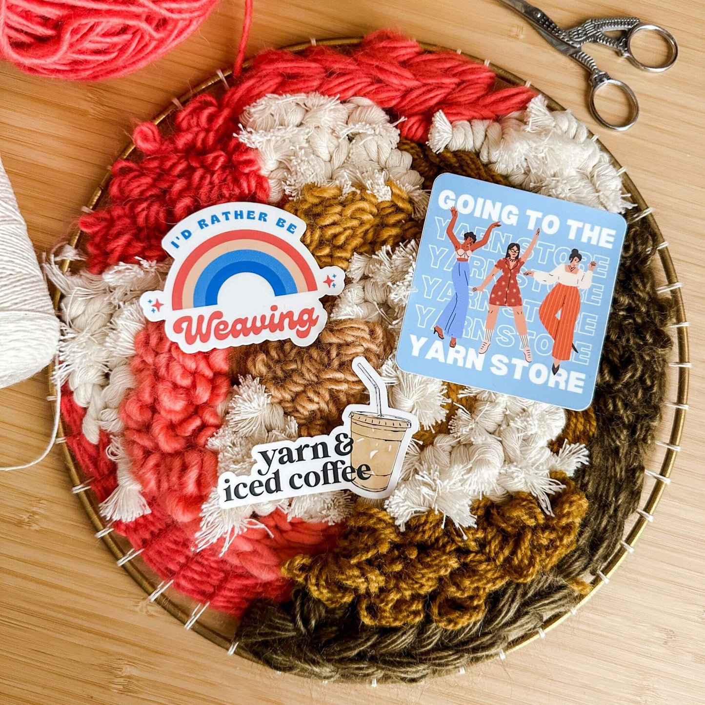i'd rather be weaving sticker - wear and woven