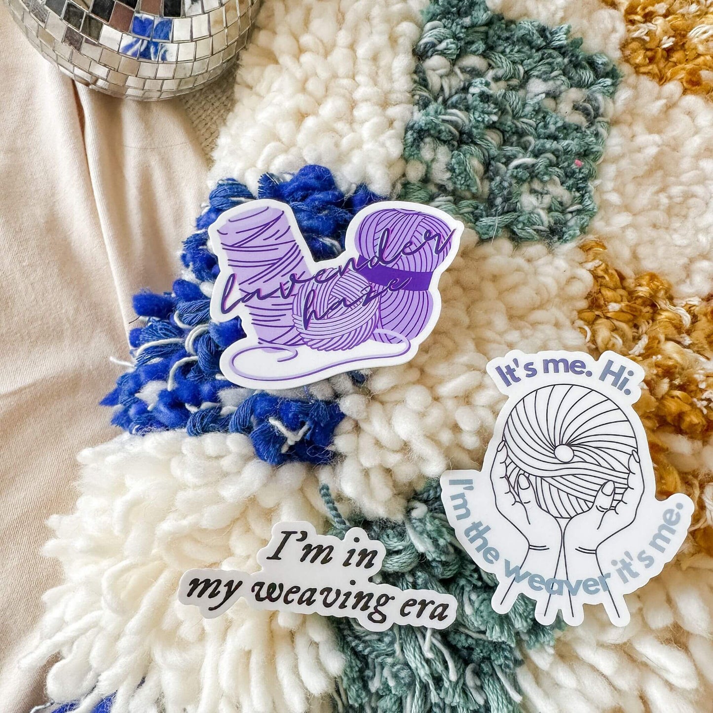 lavender haze yarn sticker - wear and woven
