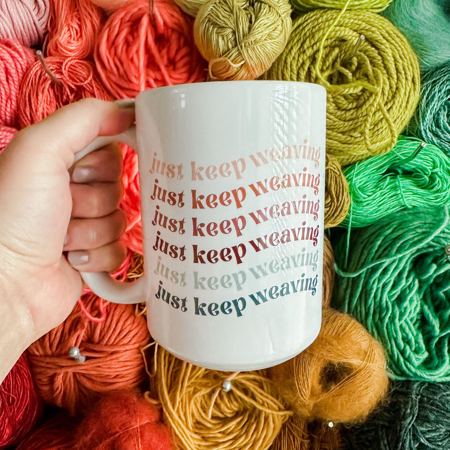just keep weaving mug - wear and woven