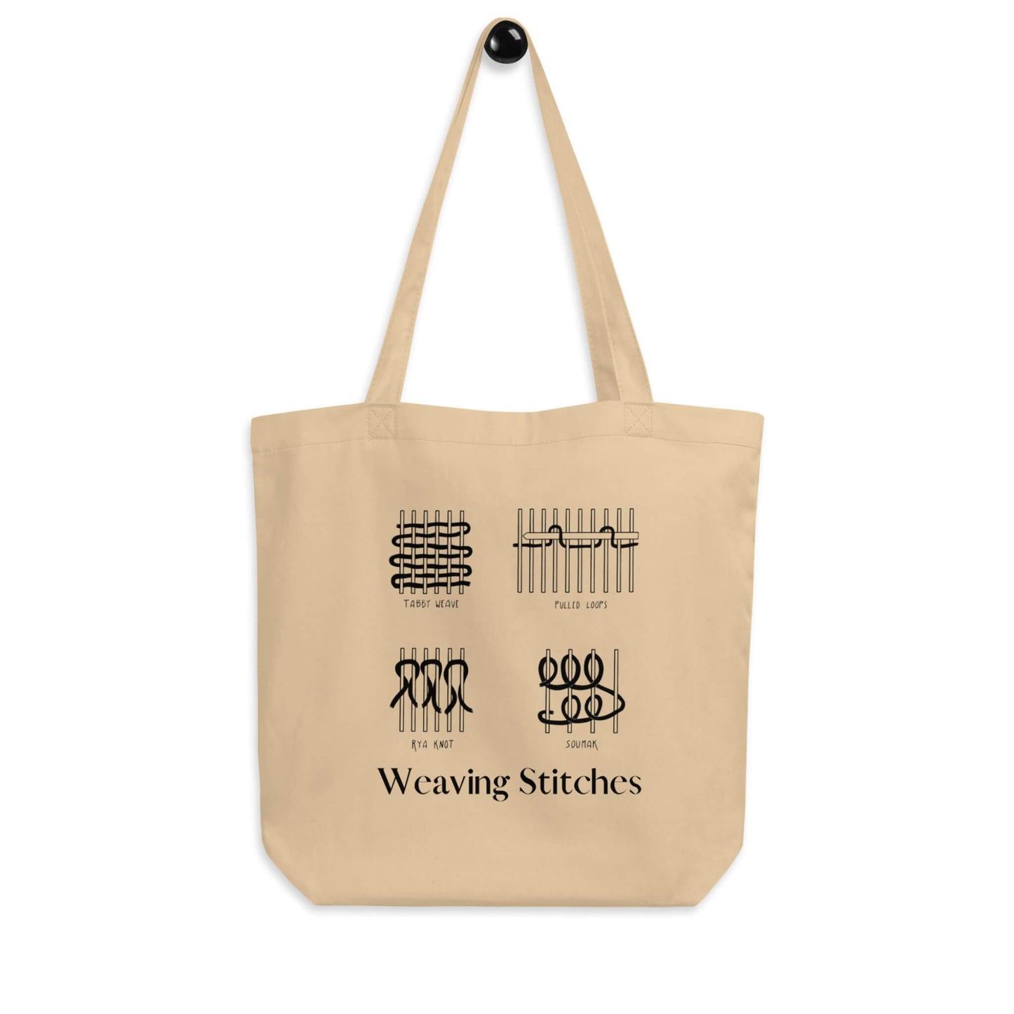 illustrated weaving stitches tote bag - wear and woven